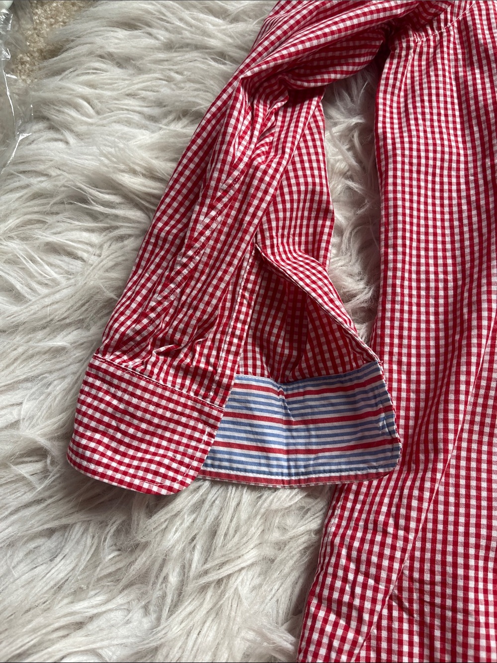 Chaps Red and White Gingham Button-Down Shirt - Picture 6 of 6